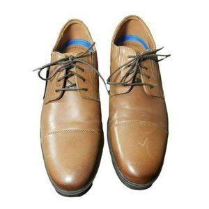 Clarks Mens Dark Tan Leather Whiddon Lace Up Cap Toe Oxford Dress Shoes Size 9